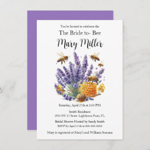 Bride-to-Bee Lavender Honey Bridal Shower Invitation