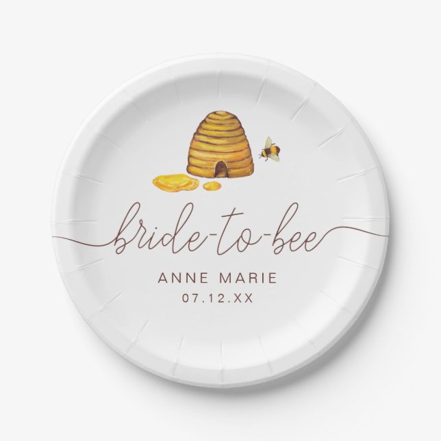 Bride to Bee  Paper Plate (Front)
