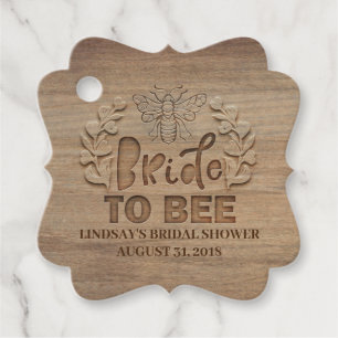 Bride To Bee Rustic Bridal Shower Favour Tags