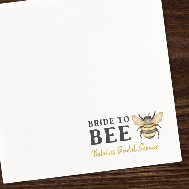 Bride to Bee Sweet Watercolor Bridal Shower Napkin (Creator Uploaded)
