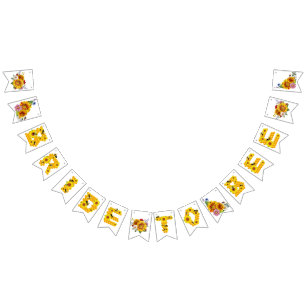 Bride to Bee   Watercolor Floral Bridal Shower Bunting