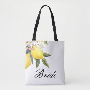 BRIDE TOTE BACK WITH LEMONS BAG