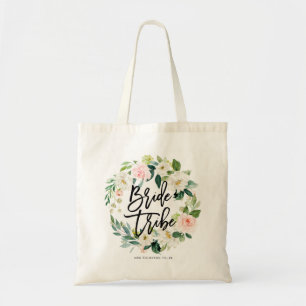bride tote bag bachelorette hen party blush floral