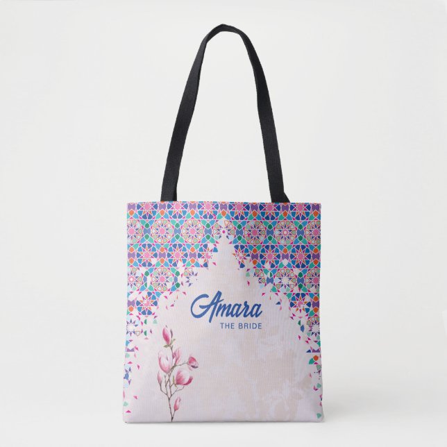 Bride Tote Bag | Colorful Mosaic Arch (Front)