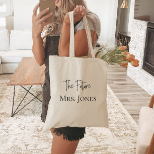 Bride Tote Bag, Future Mrs.   Black Personalised Bag