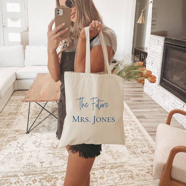 Bride Tote Bag, Future Mrs. Blue Personalized Bag (Creator Uploaded)