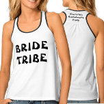 Bride Tribe Bachelorette Black And White Singlet<br><div class="desc">A classic black and white bride tribe t.shirt for your bachelorette party. To change the name or delete the text click on the personalise button.  Remember to edit both sides.</div>
