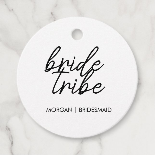 Bride Tribe | Bachelorette Bridesmaid Modern Favour Tags (Front)