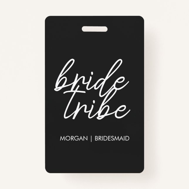 Bride Tribe | Bachelorette Bridesmaid Modern ID Badge (Front)