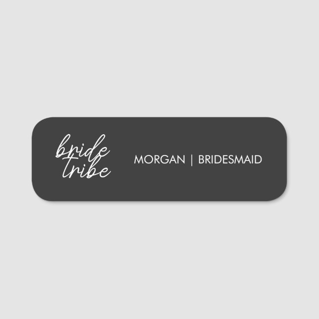 Bride Tribe | Bachelorette Bridesmaid Modern Name Tag (Front)