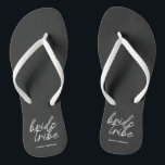 Bride Tribe | Bachelorette Bridesmaid Modern Thongs<br><div class="desc">Simple, modern and stylish "Bride Tribe" quote womens t-shirt with script font in black and white in a trendy style. The names can be personalised with names of your bridal party. You can use it for the bride, bridesmaids, flower girls, or Mother of the Bride. The coordinating accessories for team...</div>