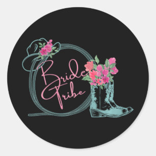 Bride Tribe Bachelorette Nashville Country Coastal Classic Round Sticker