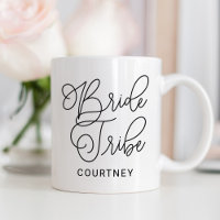 Bride Tribe Black Modern Script Custom Wedding