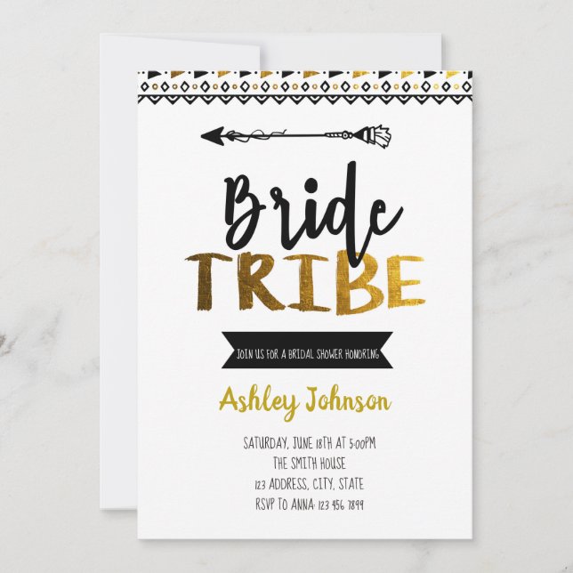Bride tribe bridal shower party invitation (Front)