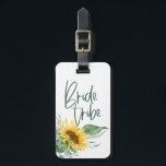 Bride Tribe Bridesmaid Sunflower Eucalyptus Rustic Luggage Tag<br><div class="desc">Celebrate your bride tribe and travel in style with these fun sunflower luggage tags.
artwork/graphics by ReachDreams.etsy.com</div>