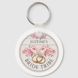 Bride Tribe custom floral Key Ring