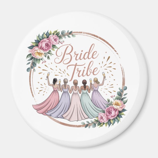Bride Tribe Custom Name Bachelorette Party  Magnet (Front)