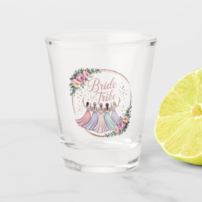 Bride Tribe Custom Name Bachelorette Party  Shot Glass (Front)
