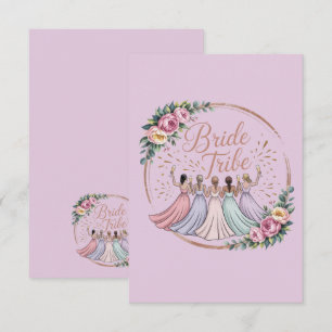 Bride Tribe Custom Name Bachelorette Party  Thank You Card