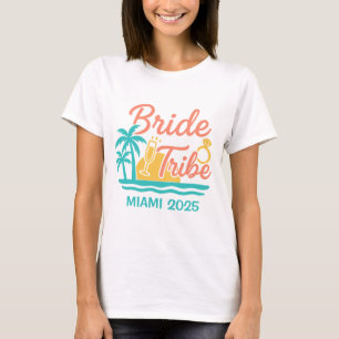 Bride Tribe Custom Name & Date  Bachelorette Party T-Shirt