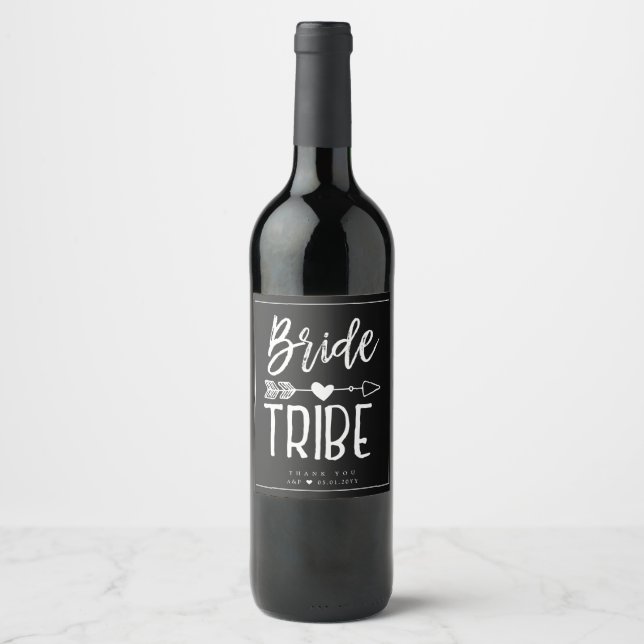 Bride Tribe | Customisable Wedding Wine Label (Front)