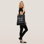 Bride Tribe | Destination Wedding Bridesmaid Tote Bag<br><div class="desc">Simple, modern and stylish "Bride Tribe" quote tote with script font in black and white in a trendy style. The names can be personalised with names of your bridal party. You can use it for the bride, bridesmaids, flower girls, or Mother of the Bride. The coordinating accessories for team bride...</div>
