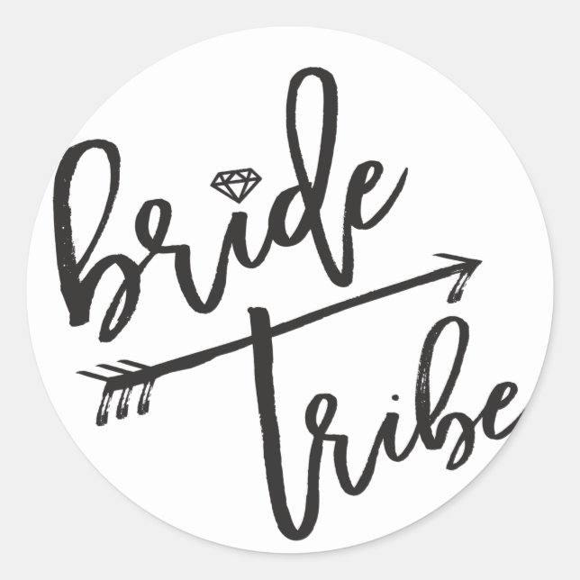 Bride Tribe Diamond Bridal Party Wedding Stickers (Front)