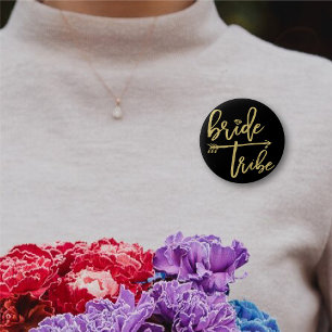 Bride Tribe Diamond Wedding Bridal Party Button