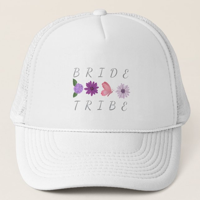 Bride Tribe Floral Bride Hen Party Gift  Trucker Hat (Front)