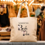 Bride Tribe Floral Letters Boho Bachelorette Tote Bag<br><div class="desc">Bride Tribe tote bags, personalised for your bride tribe which you can fill with goodies or give them to use for your bachelorette weekend. Bride Tribe is lettered with neutral boho floral letters and handwritten script. Perfect for a fall wedding, floral wedding, boho garden wedding or any theme with a...</div>