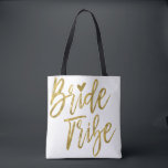 Bride Tribe Gold and White Wedding Party Bag<br><div class="desc">Bride Tribe Gold and White Wedding Party Bag is the perfect wedding bag to travel with to a destination wedding.</div>