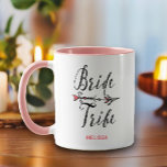 Bride Tribe Hand Drawn Arrow Bridesmaid Wedding Mug<br><div class="desc">Everyone in your bridal tribe can have their own mug. This mug has a bohemian style to it with a hand-drawn font and arrows with hearts. Each mug you order can be personalised with your bridesmaids' names.</div>