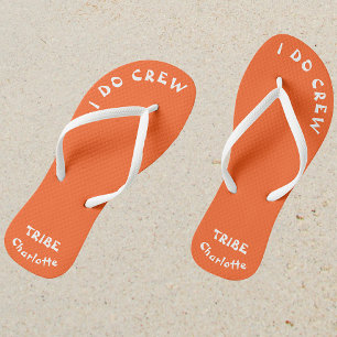 Bride Tribe I Do Crew Neon Orange Thongs