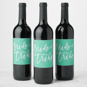 Bride Tribe Modern and Simple Handwritten Wine Label