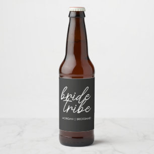 Bride Tribe   Modern Bridesmaid Bachelorette Beer Bottle Label