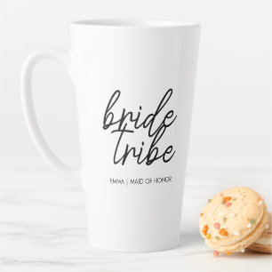Bride Tribe   Modern Bridesmaid Personalised Latte Mug