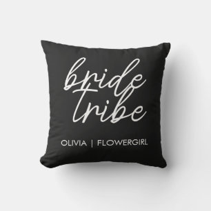 Bride Tribe   Modern Flower Girl Cushion