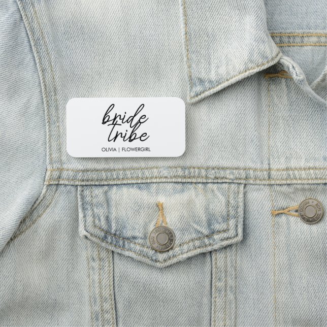 Bride Tribe | Modern Flower Girl Name Tag (In Situ)