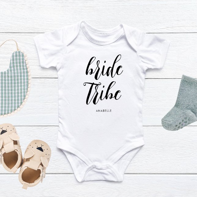 Bride Tribe Modern Minimalist Bachelorette Party Baby Bodysuit (bride tribe onesie modern minimalist script gift for baby )
