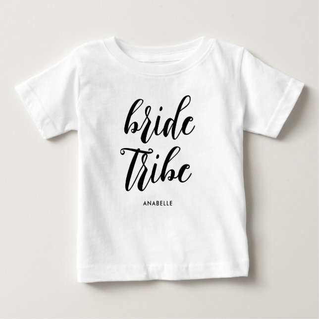 Bride Tribe Modern Minimalist Bachelorette Party Baby T-Shirt (Front)