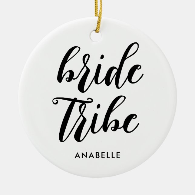 Bride Tribe Modern Minimalist Bachelorette Party Ceramic Ornament (Front)