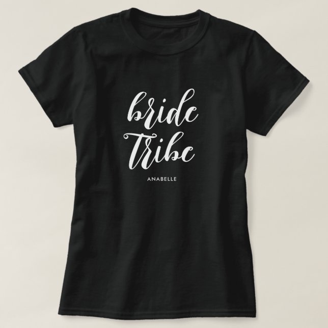 Bride Tribe Modern Minimalist Bachelorette Party T-Shirt (Design Front)