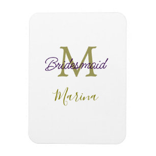 Bride tribe monogram bridal shower simple golden p magnet