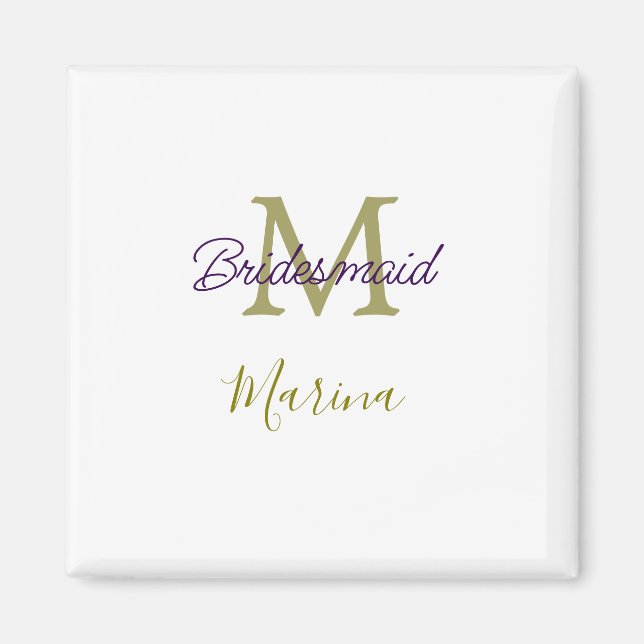 Bride tribe monogram bridal shower simple golden p magnet (Front)