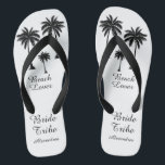 Bride Tribe Palm Tree Beach Lover Thongs<br><div class="desc">Hit the beach in style with these awesome Bride Tribe Palm Tree Beach Lover Flip Flops with sweet little palm trees to give you that tropical feel! Room to customise with your bridesmaid's names! Mix and match all of your favourite Beach Lover products from Up On the Mountain!</div>