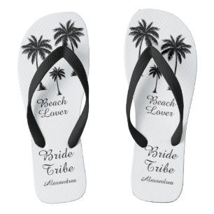 Bride Tribe Palm Tree Beach Lover Thongs