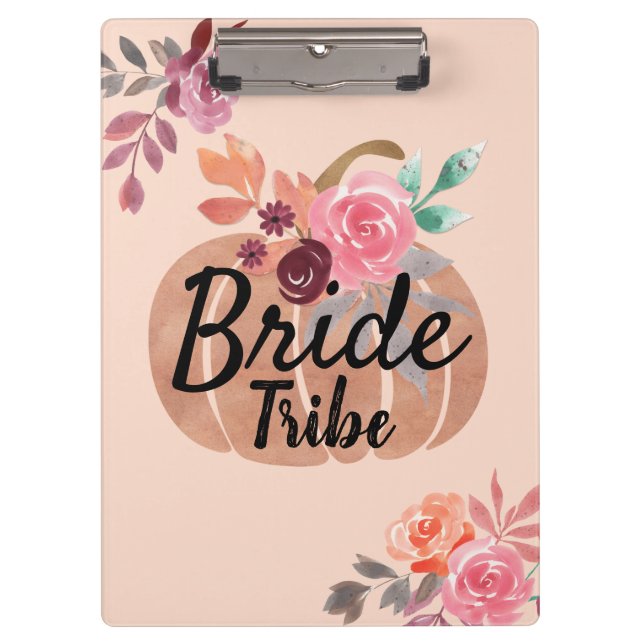 Bride Tribe Personalised Autumn Rose Gold Clipboard (Front)