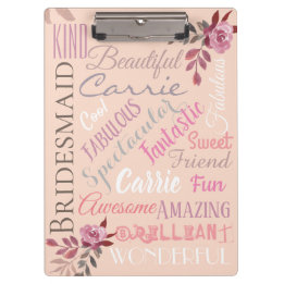 Bride Tribe Personalised Autumn Rose Gold Clipboard