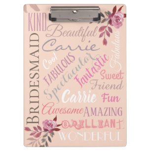 Bride Tribe Personalised Autumn Rose Gold Clipboard