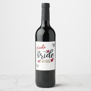 Bride Tribe Personalised Name Wine Label